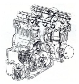 Eclat? du Moteur de 650cc Kawasaki Z650 1977