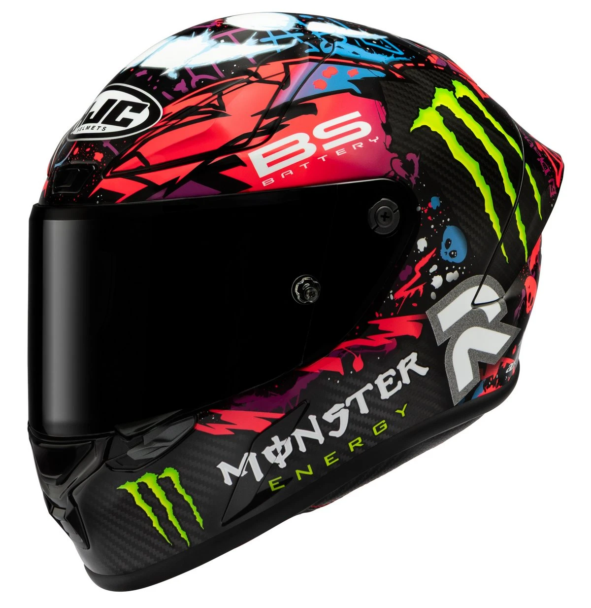 Un casque HJC RPHA-1 v2 Carbon Funky Diablo réplica Fabio Quartararo