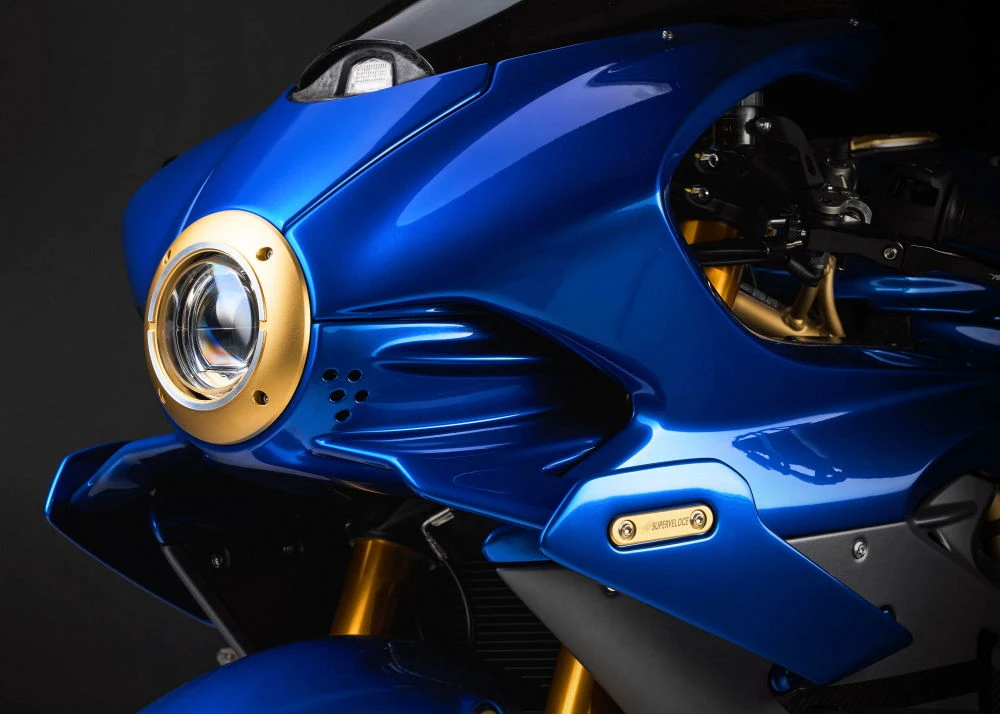 La tête de fourche d'une MV-Agusta 1000 Superveloce du programme Sartoria Meccanica,