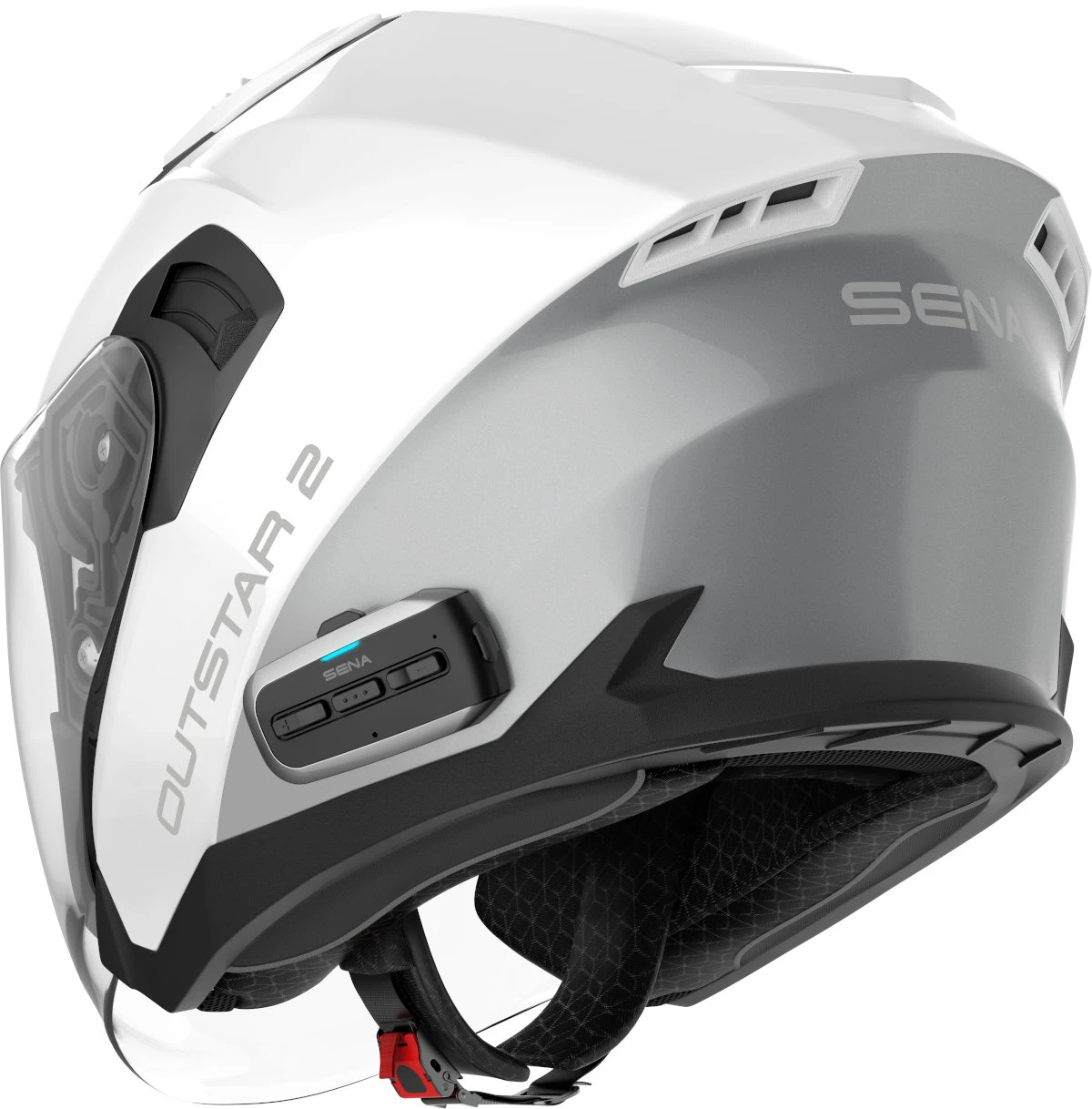 Arrière du casque Sena blanc