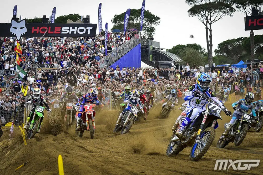 Départ d'une des course de MX2 en Andalousie