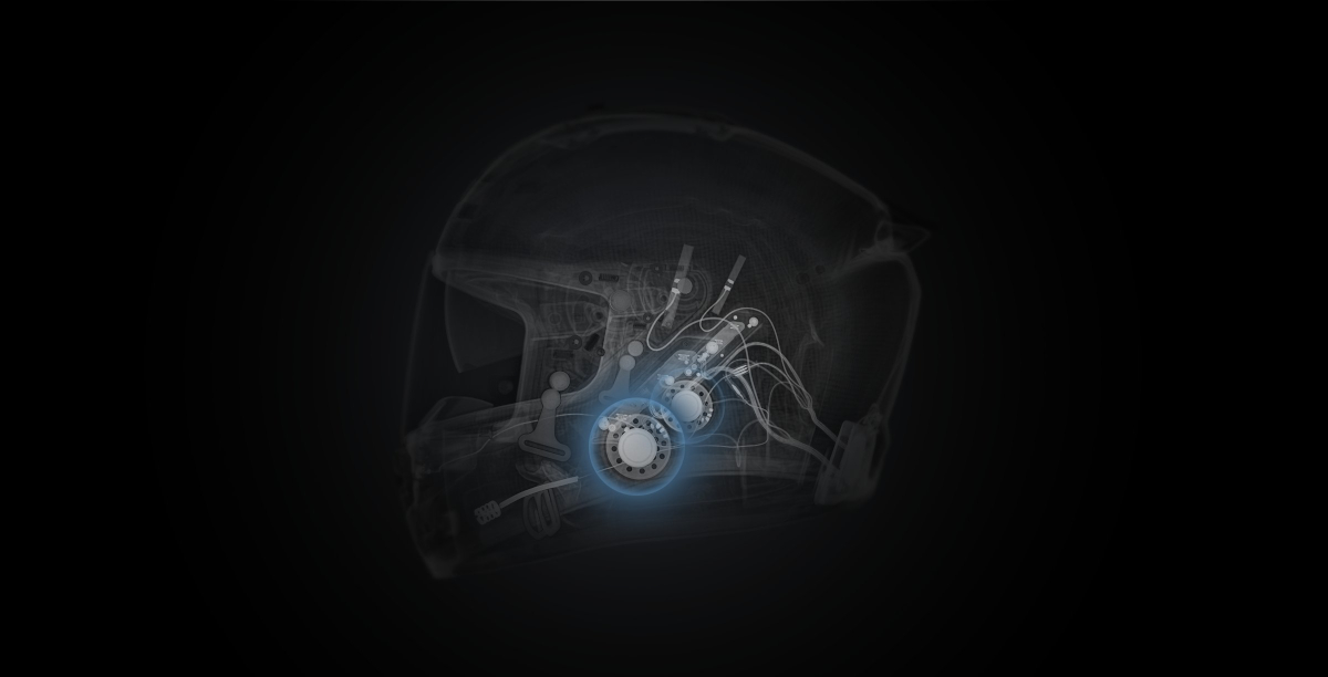 X-ray image of the Phantom ANC headset showing the electronic systems