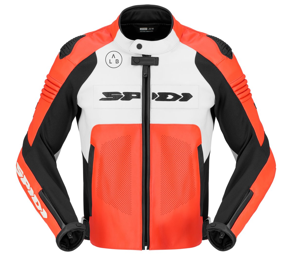 A red and white Spidi Hyper-V Pro Perforated jacket