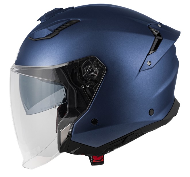A blue GIVI X31 jet helmet