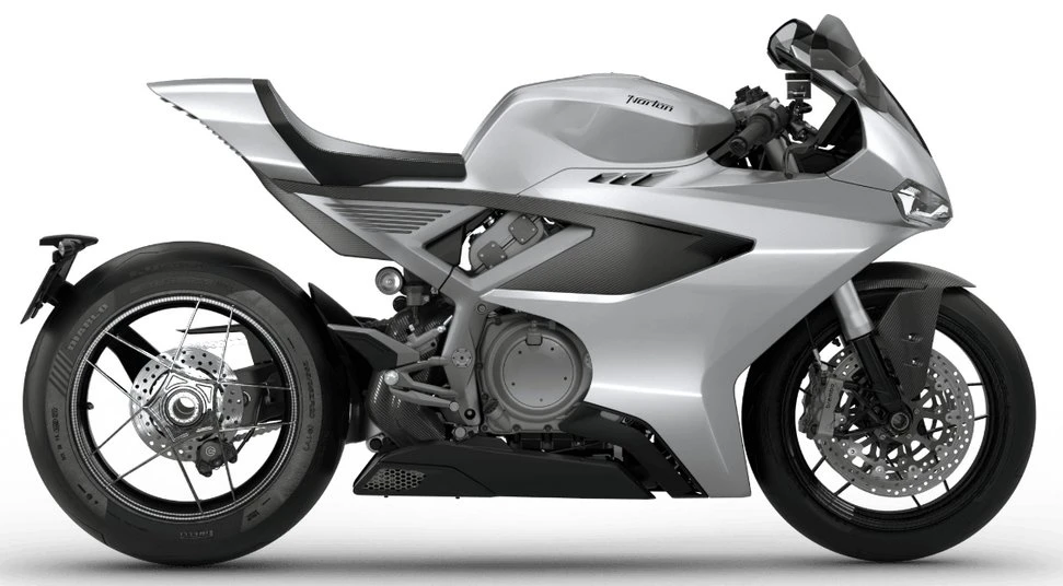 Une moto Norton 1200 Manx R vue de profil