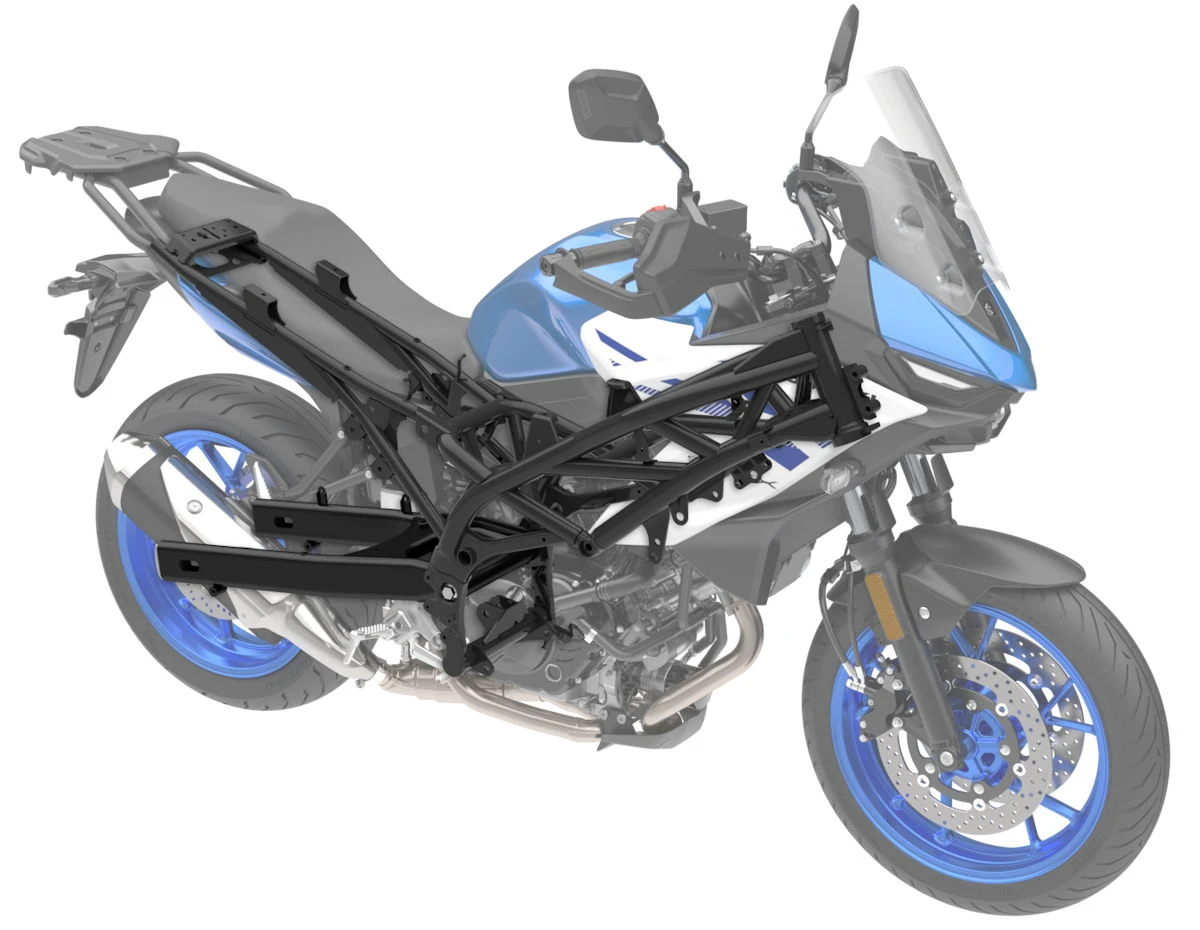 Vue semi-transparente de la Suzuki 650 SV7-GX
