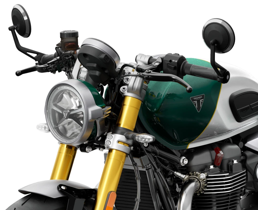 L'avant de la Triumph Speed Twin 1200 Café Racer Edition